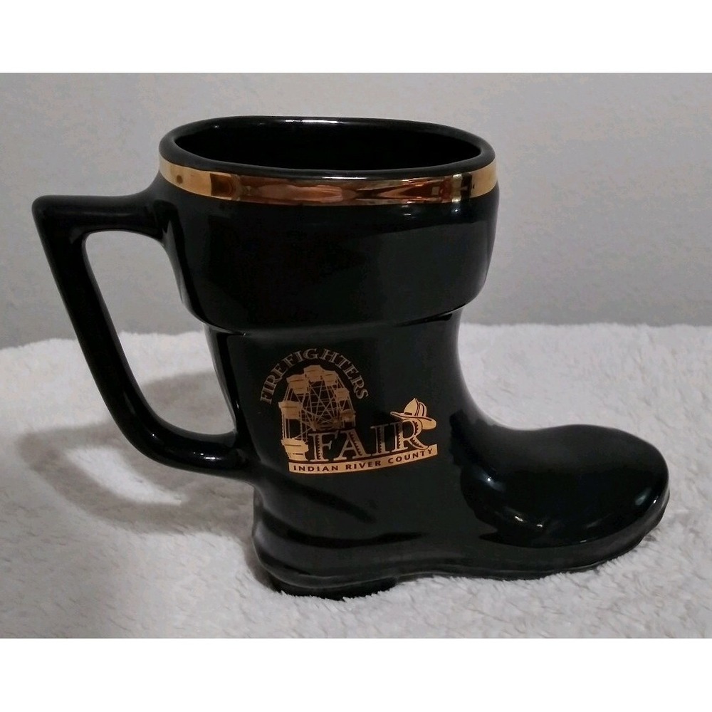 Firefighters Fair Indian River County Black Boot Cup  Collectible‎ Memorabilia